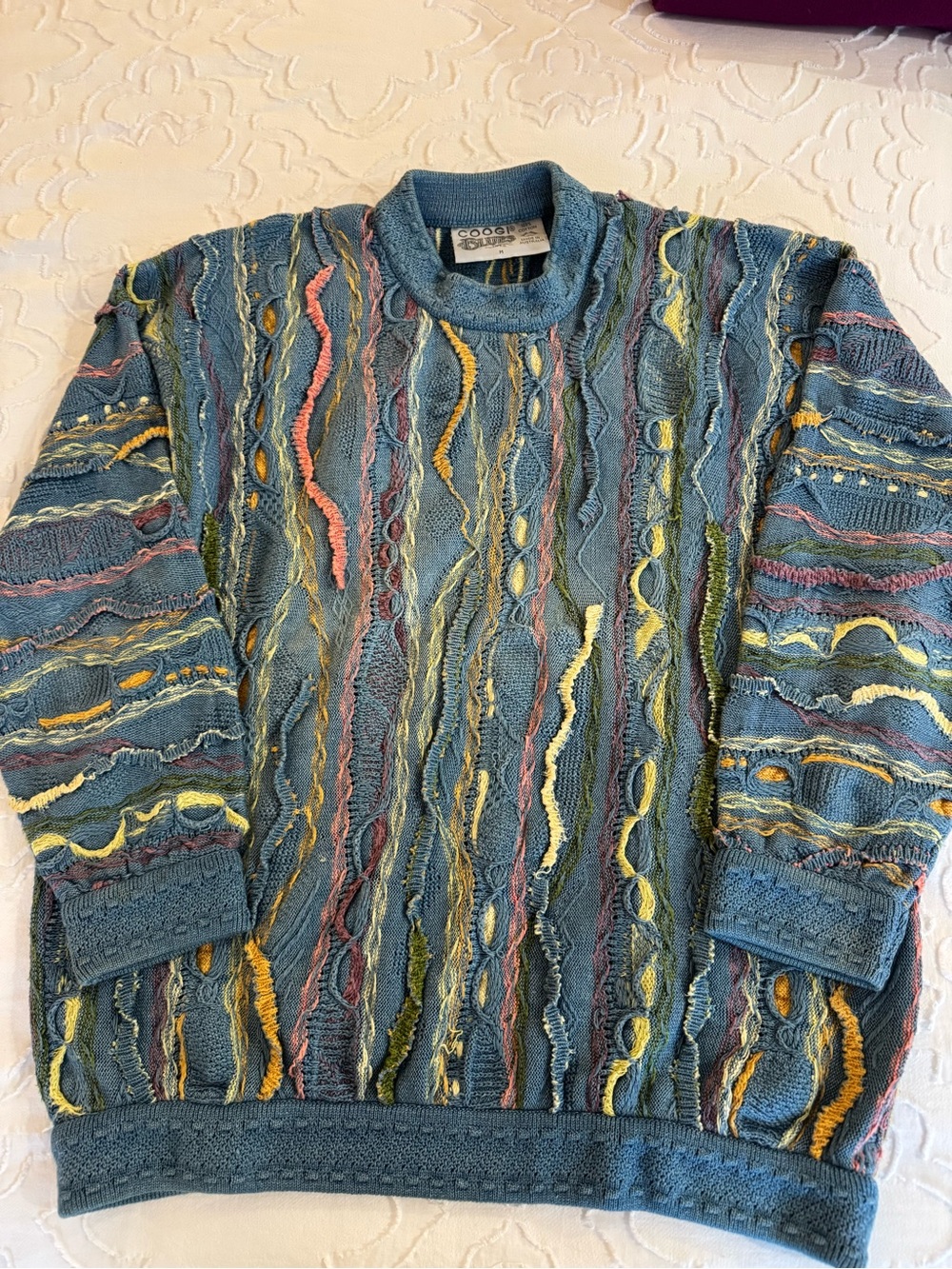 Coogi’s, Men's Medium Blue Cotton Sweater.
Vintage in perfect condition
